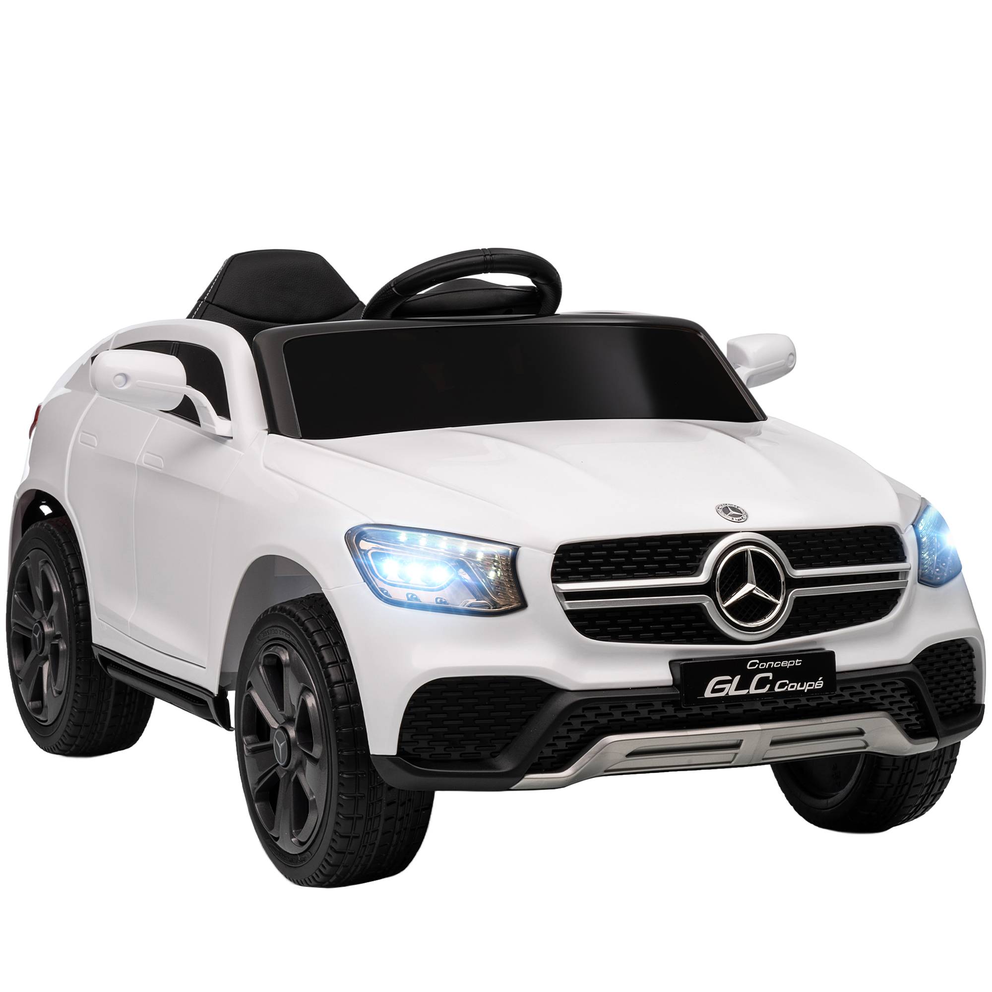 Voiture électrique enfants, véhicule électrique 12V, télécommande 2,4G, 3 vitesses, démarrage lent, 105x68x50cm, blanc - Image 1