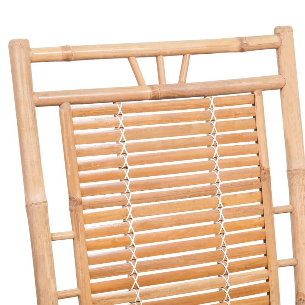 Chaise à bascule bambou avec coussin noir 66 x 86 x 105 cm - PANGIVO - Image 4