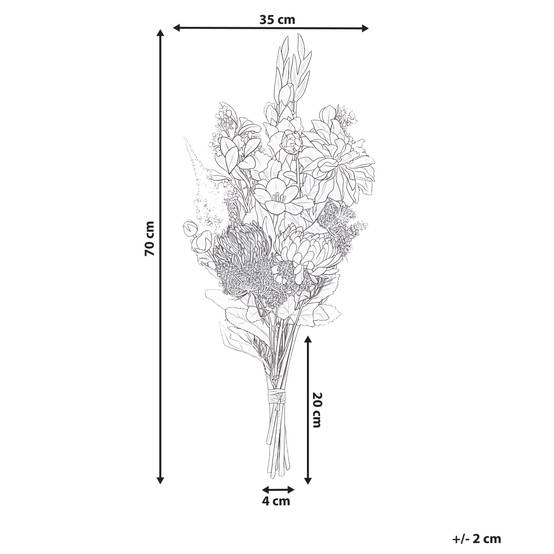 Beliani - Bouquet de fleurs artificielles Tissu Blanc LOURO - 35x35x70- Beliani - Image 3