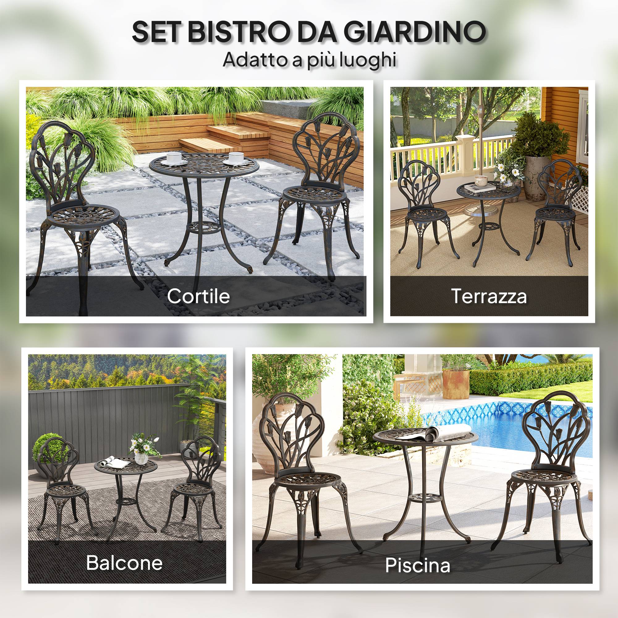 ComfortXL - Salon de jardin 3 pièces aluminium terrasse trou parasol rétro bronze - ComfortXL Outdoor Living - Image 8