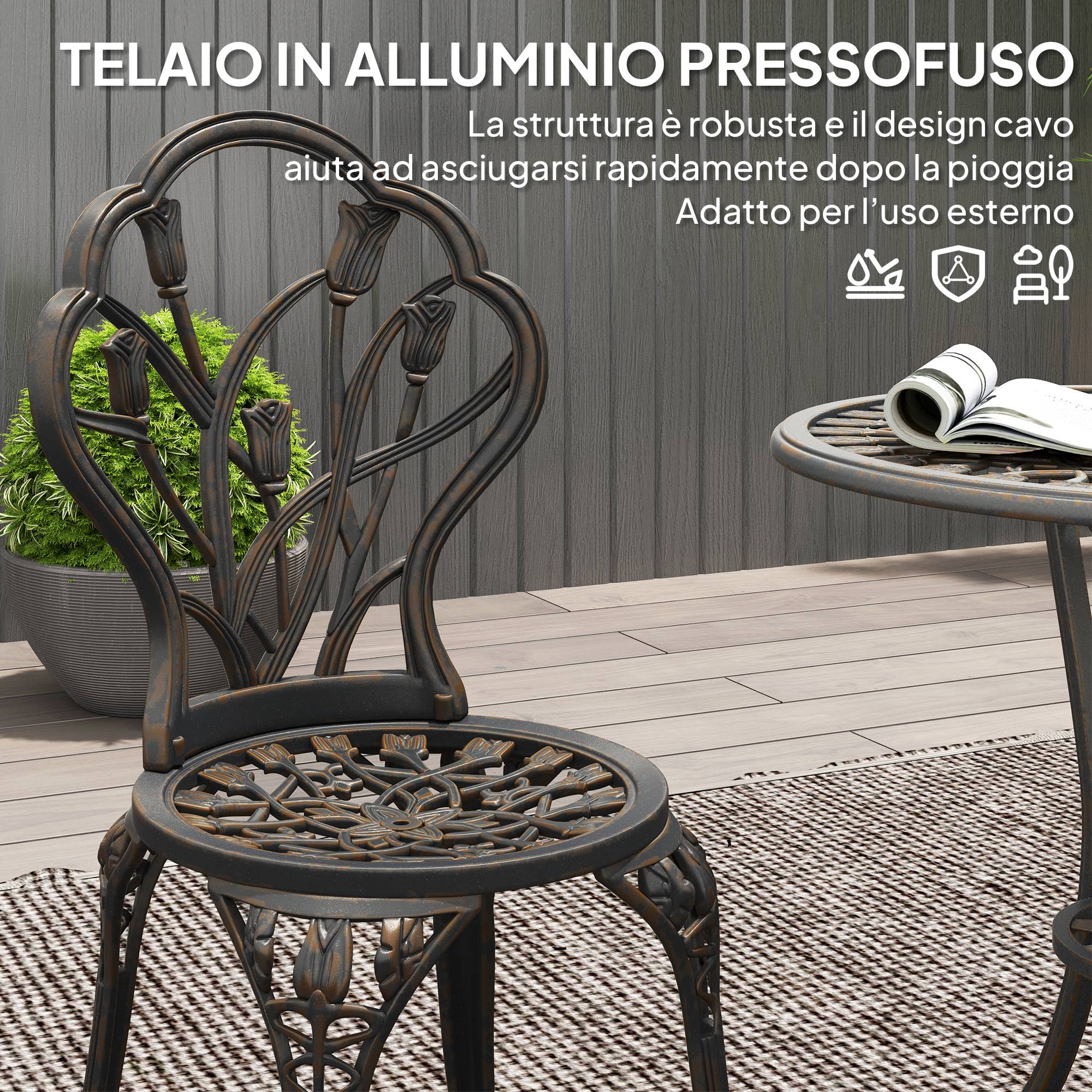 ComfortXL - Salon de jardin 3 pièces aluminium terrasse trou parasol rétro bronze - ComfortXL Outdoor Living - Image 7
