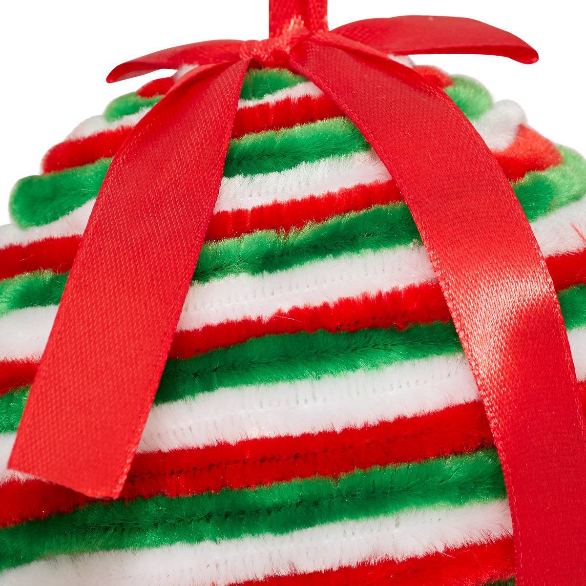 Feeric Christmas - Boule de Noël doudou rouge et vert D. 100 mm - Feeric Lights & Christmas - Image 2