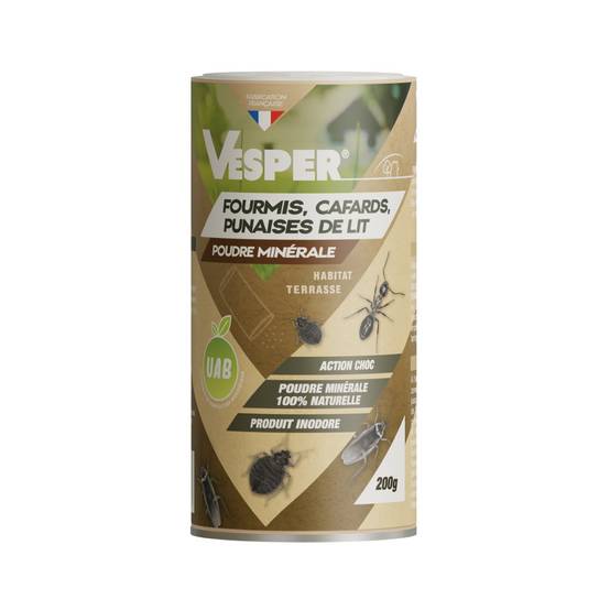 Vesper - Poudre minerale fourmis/punaises/cafards 100% naturelle - 200 g - Inodore