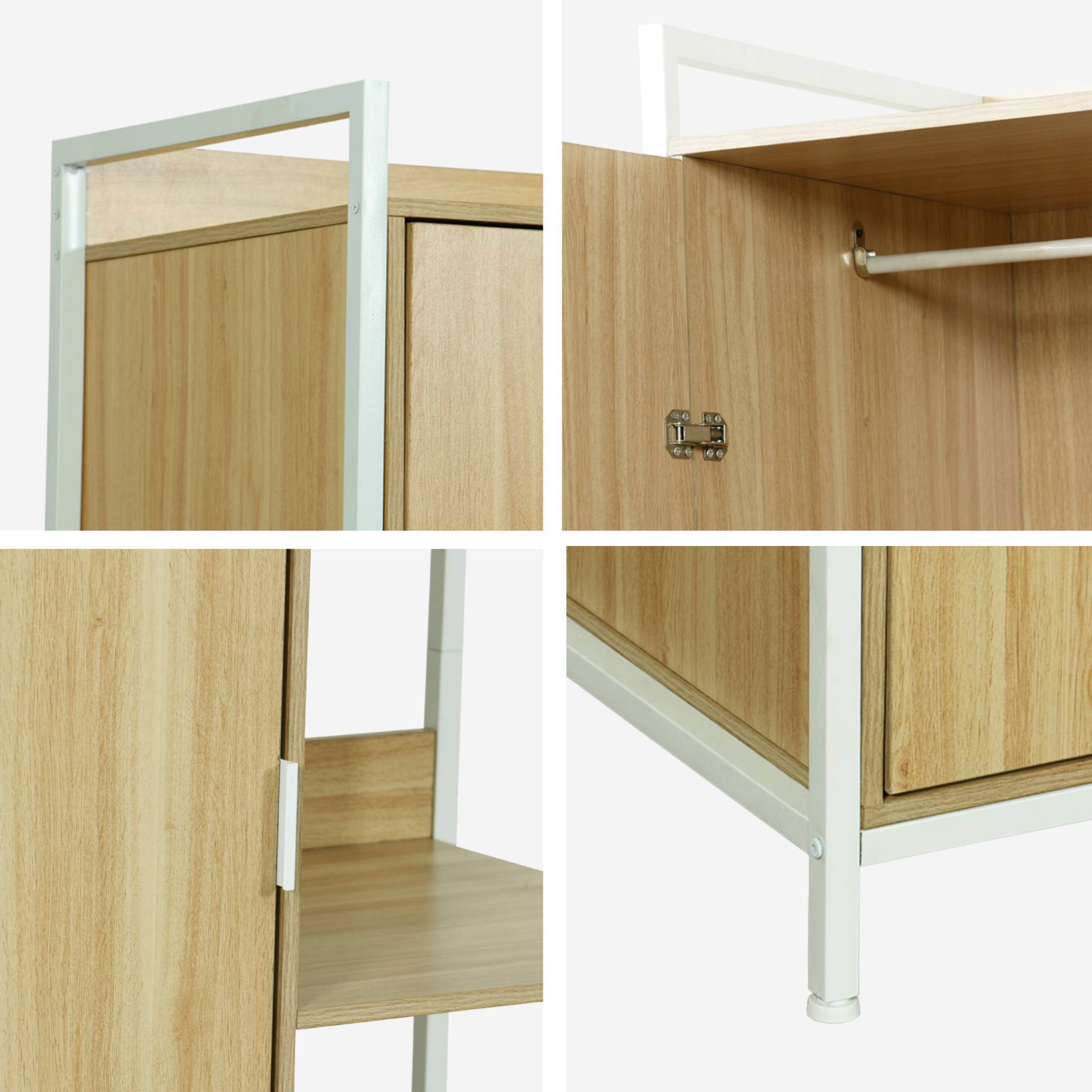 Module dressing blanc avec 1 penderie. 6 étagères et 1 porte. L 100 x P 48 x H 190 cm | sweeek - Image 5