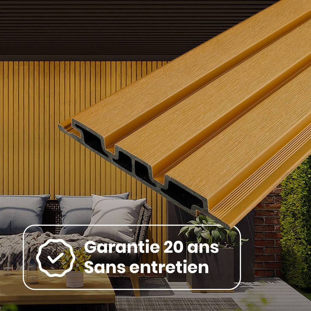 Kit Bardage Composite MEZZO Latte - Superficie : 5m² - Dimension des lames : 220x17,8x2,3 cm - Aspect mat - Image 6