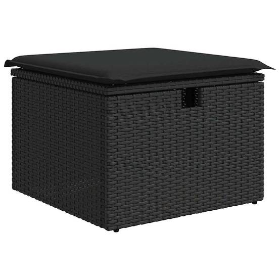 Vidaxl - Ensemble de Canapés avec coussin 7 pcs Noir polyrotin vidaXL 3359102 - Image 7