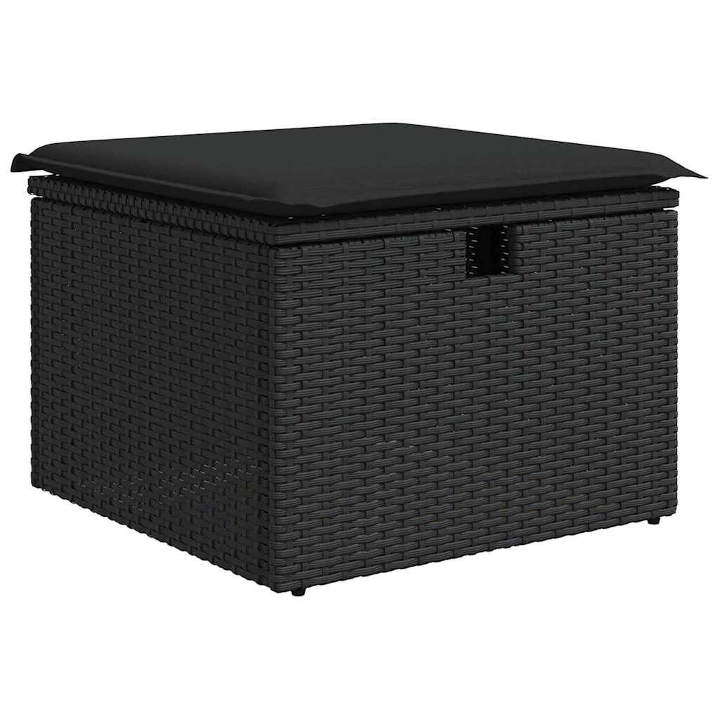 Vidaxl - Ensemble de Canapés avec coussin 7 pcs Noir polyrotin vidaXL 3359102 - Image 7