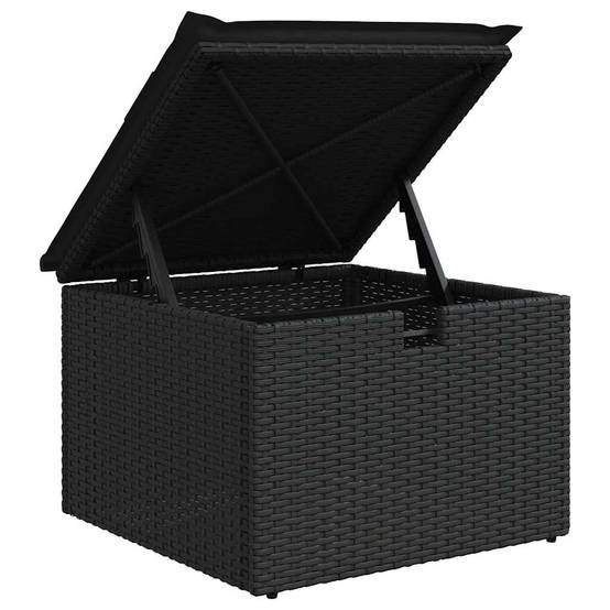 Vidaxl - Ensemble de Canapés avec coussin 7 pcs Noir polyrotin vidaXL 3359102 - Image 10