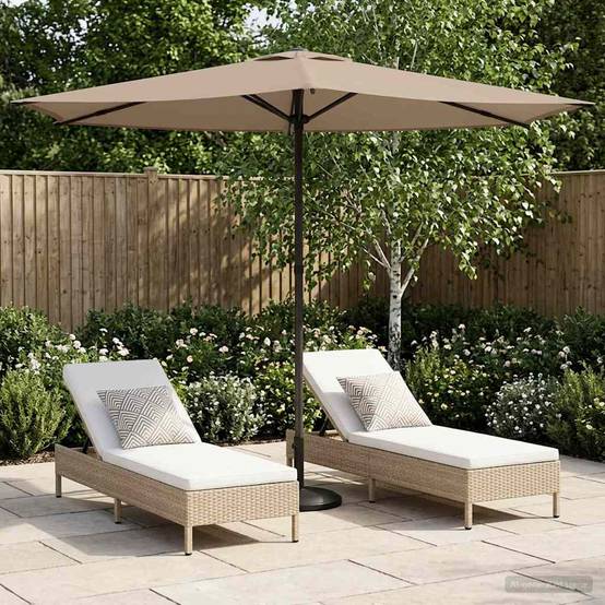 Parasol polyester taupe 269 x 269 x 223 cm - PANGIVO - Image 1