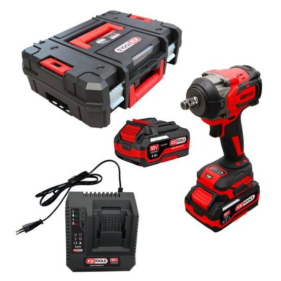 Coffret mini clé à chocs 1/2'' 18V 850 Nm - KSTOOL - avec 2 batteries18V 4,0Ah - chargeur - coffret - 515.4710F - Image 1