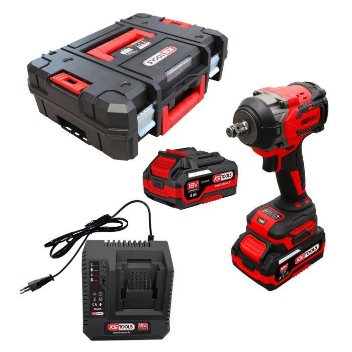 Coffret mini clé à chocs 1/2'' 18V 850 Nm - KSTOOL - avec 2 batteries18V 4,0Ah - chargeur - coffret - 515.4710F - Image 1
