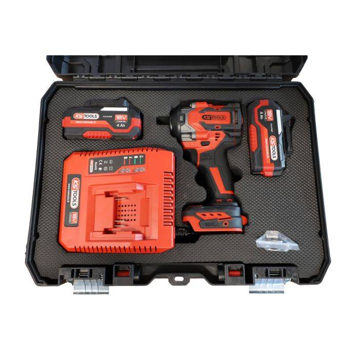 Coffret mini clé à chocs 1/2'' 18V 850 Nm - KSTOOL - avec 2 batteries18V 4,0Ah - chargeur - coffret - 515.4710F - Image 4