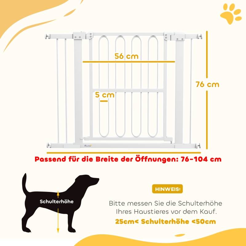 Barrière Sécurité Extensible Escalier Chien Double Verrouillage 76-104cm Blanc - ComfortXL Outdoor Living - Image 3