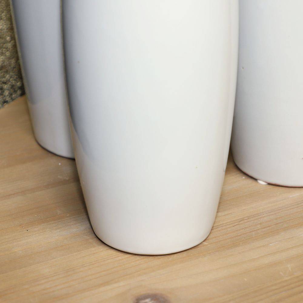 Vase en céramique blanc et doré 12 x 30.5 cm Chemin de campagne - Image 5