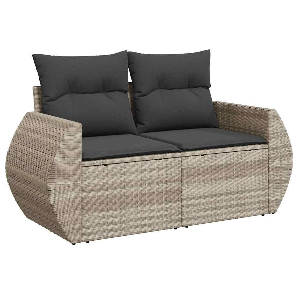 ComfortXL - Salon de Jardin Bas 10 Pièces Résine Gris Clair pour 9 Personnes avec Table et Coussins Gris – ComfortXL Outdoor Living - Image 3