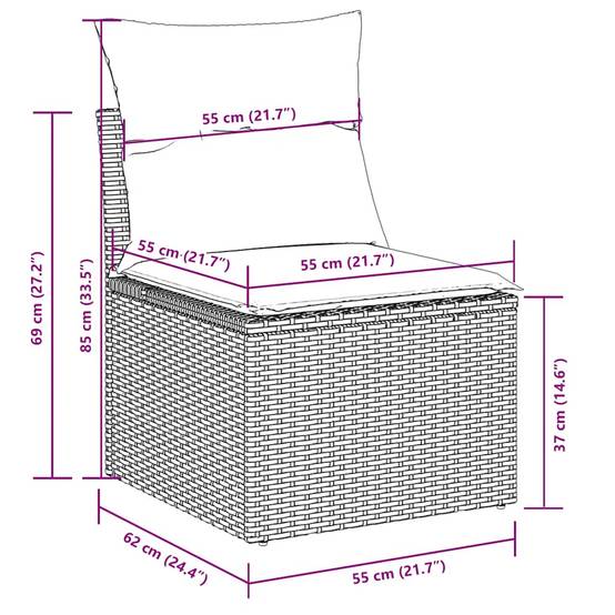 ComfortXL - Salon de Jardin Bas 10 Pièces Résine Gris Clair pour 9 Personnes avec Table et Coussins Gris – ComfortXL Outdoor Living - Image 10