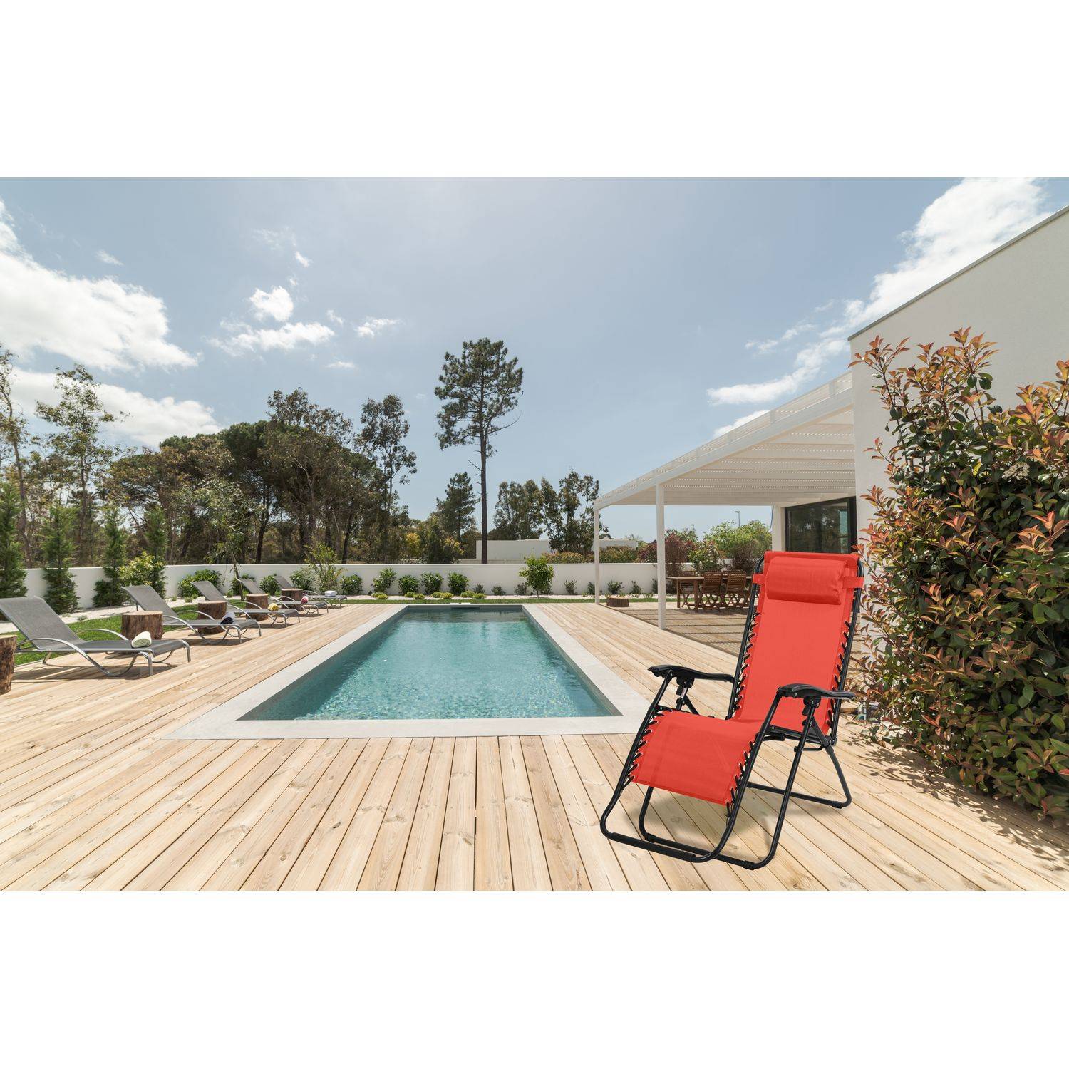 Sans Marque - Chaise longue avec repose-tête Playa - Sunnydays - Image 2