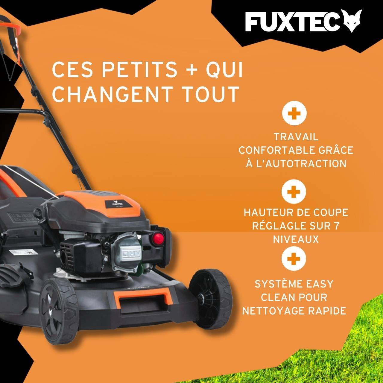FUXTEC - Tondeuse thermique autotractée 51cm 170cm3 - FUXTEC FX-RM5170 - bac 60 L, mulching & EasyClean – FUXTEC - Image 4
