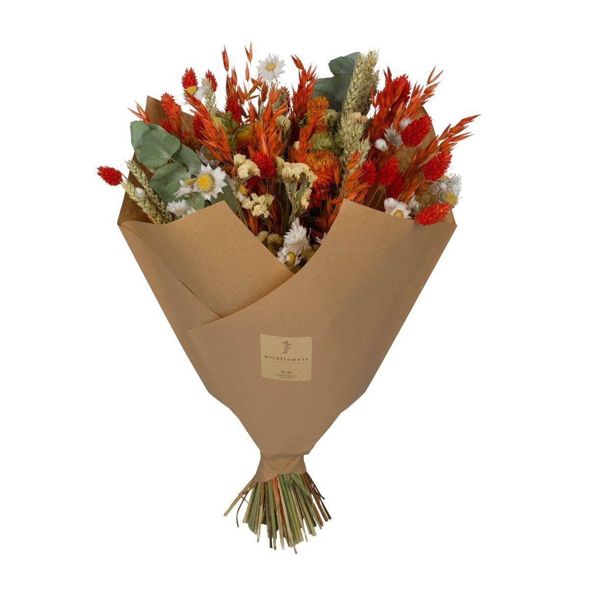 La Green Touch - Bouquet de fleurs séchées orange - H 60 cm