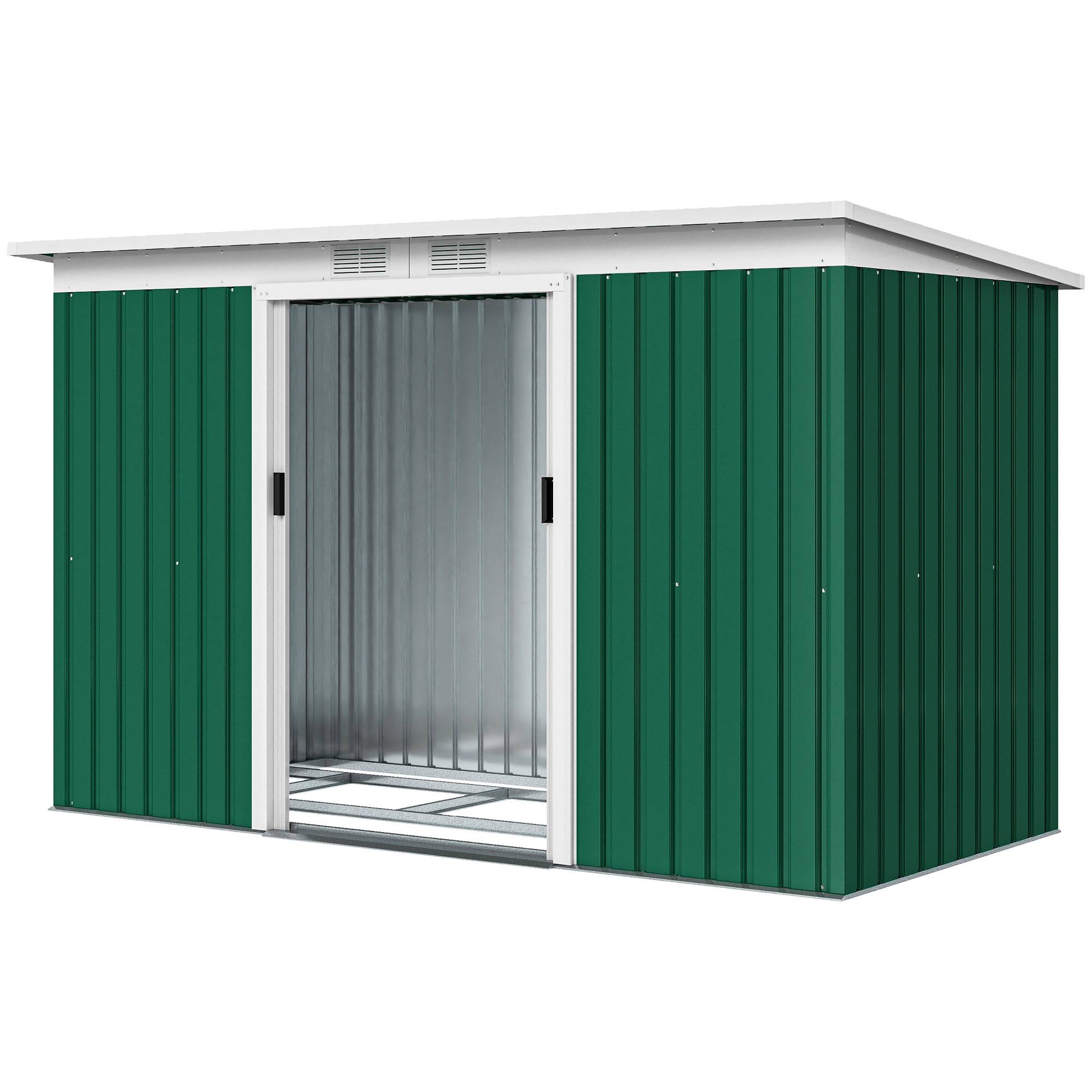 ComfortXL - Abri de jardin acier galvanisé extérieur rangement outils 280x130x172cm vert foncé - ComfortXL Outdoor Living - Image 2