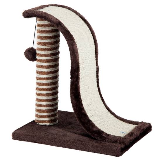 Griffoir pour Chat Petit Format en Sisal avec Rampe et Balle Marron 35x30cm - ComfortXL Outdoor Living - Image 2