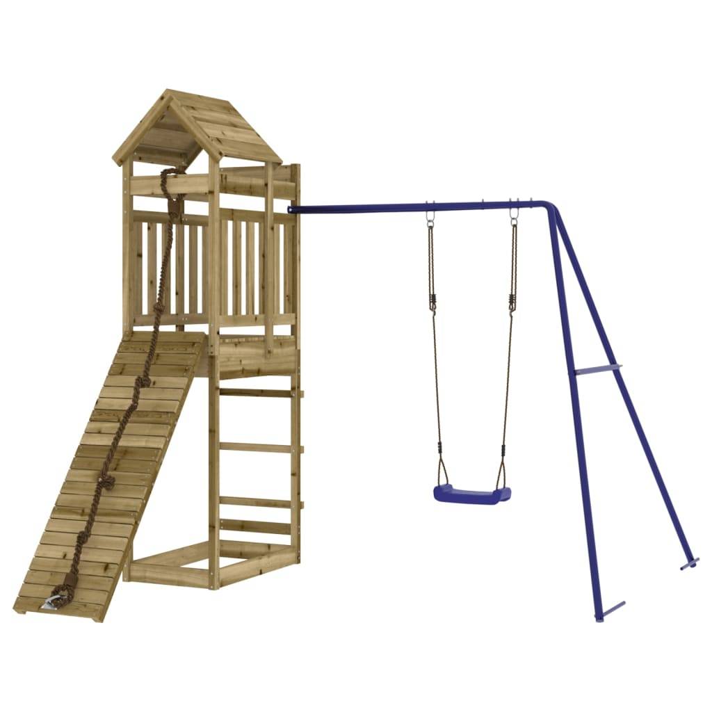 Helloshop26 - Aire de jeux d'extérieur balançoires toboggan portiques robuste jeux jardin 520,95 bois de pin imprégné - Image 3