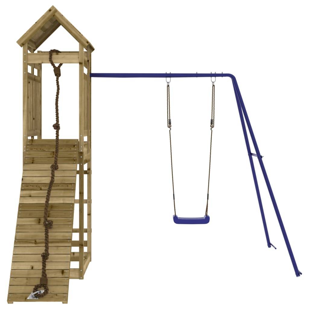 Helloshop26 - Aire de jeux d'extérieur balançoires toboggan portiques robuste jeux jardin 520,95 bois de pin imprégné - Image 2
