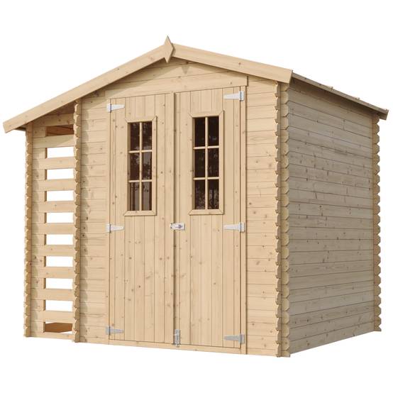 Timbela - Abri de jardin en bois et range bûches extérieur I206xL272xH218 cm / 3,53+0,97 m² - Stockage extérieur - 19 mm d’épaisseur - Timbela M386C - Image 4