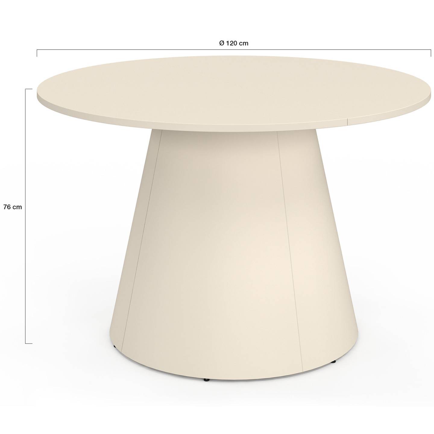 IDMARKET - Table de jardin ronde AMELIA 120 CM 6 personnes avec pied central en métal beige - Image 5