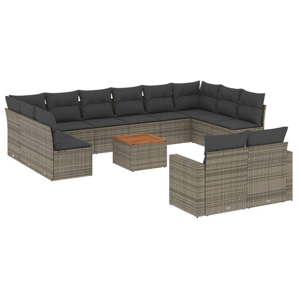 ComfortXL - Grand Salon de Jardin Gris 12 Places Modulable en Résine Tressée Coussins Gris Foncé – ComfortXL Outdoor Living - Image 2