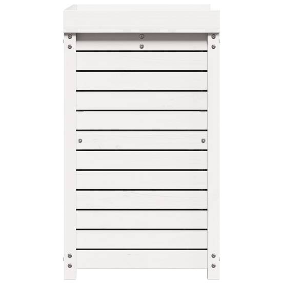 Table de rempotage en Pin massif Avec armoire de rangement pour Jardin et Serre Blanc 82.5x50x86.5 cm – ComfortXL Outdoor Living - Image 6