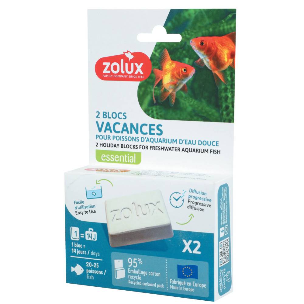 Zolux - 2 Blocs Vacances  nourriture pour 20- 25  poissons 1 bloc pour 14 jours - Image 3
