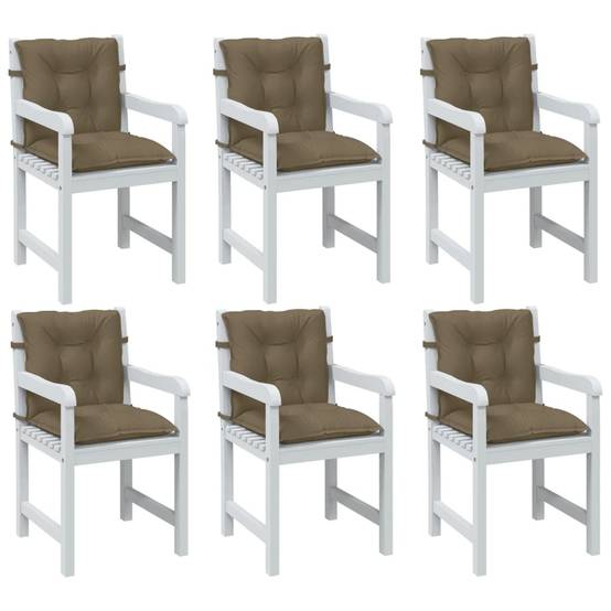 PANGIVO - Coussins de chaise à dossier bas lot de 6 polyester taupe mélangé 100 x 50 x 7 cm - PANGIVO - Image 1