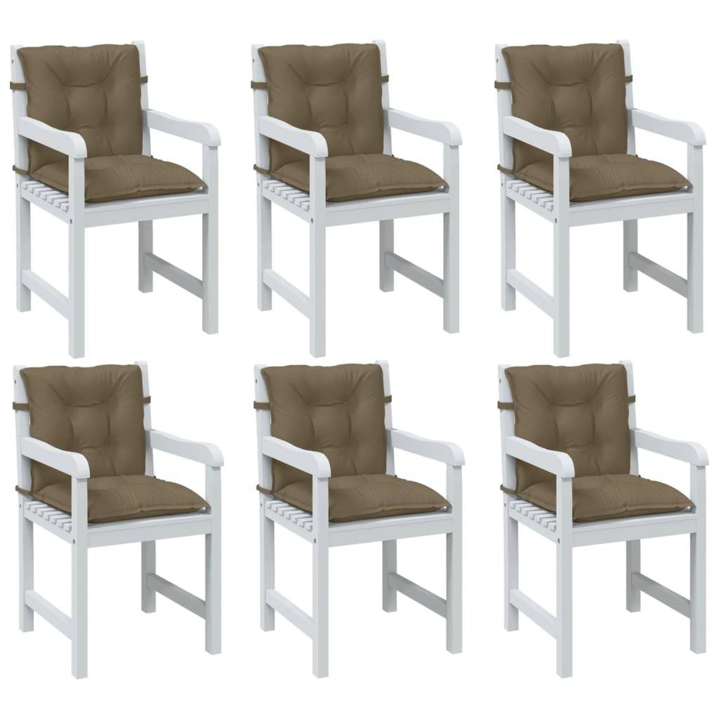 PANGIVO - Coussins de chaise à dossier bas lot de 6 polyester taupe mélangé 100 x 50 x 7 cm - PANGIVO - Image 1