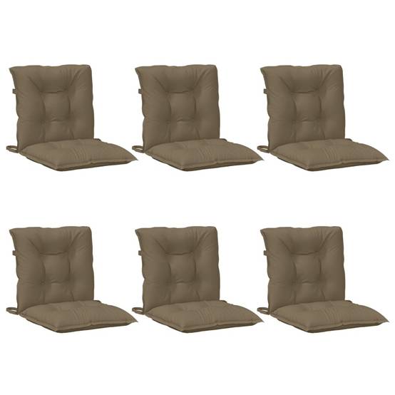 PANGIVO - Coussins de chaise à dossier bas lot de 6 polyester taupe mélangé 100 x 50 x 7 cm - PANGIVO - Image 4