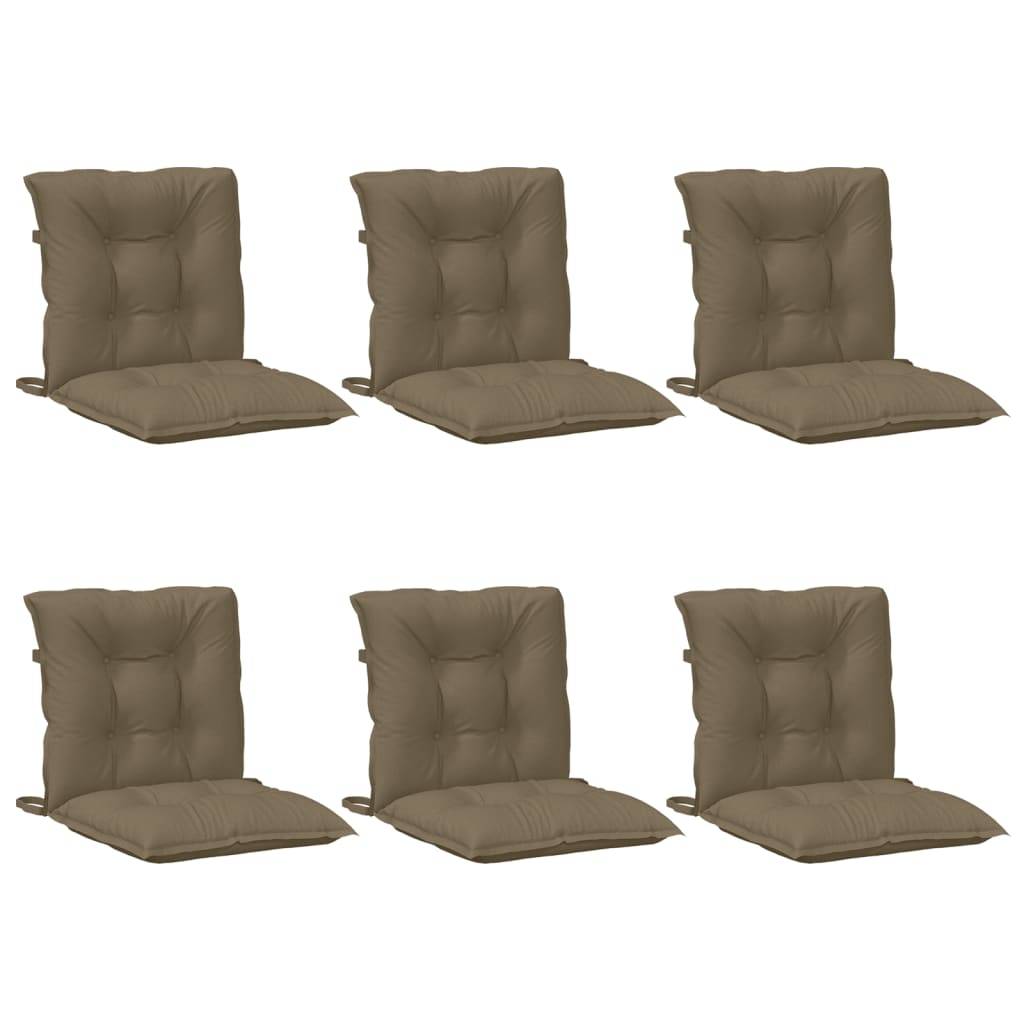 PANGIVO - Coussins de chaise à dossier bas lot de 6 polyester taupe mélangé 100 x 50 x 7 cm - PANGIVO - Image 4