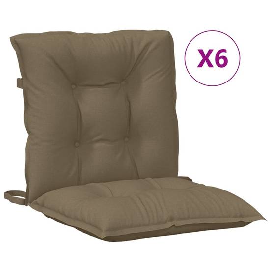 PANGIVO - Coussins de chaise à dossier bas lot de 6 polyester taupe mélangé 100 x 50 x 7 cm - PANGIVO - Image 2