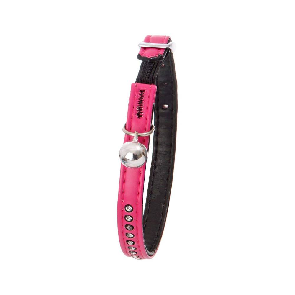 Flamingo - Collier 30 cm x 11 mm rose avec strass et clochette pour chat - Image 1