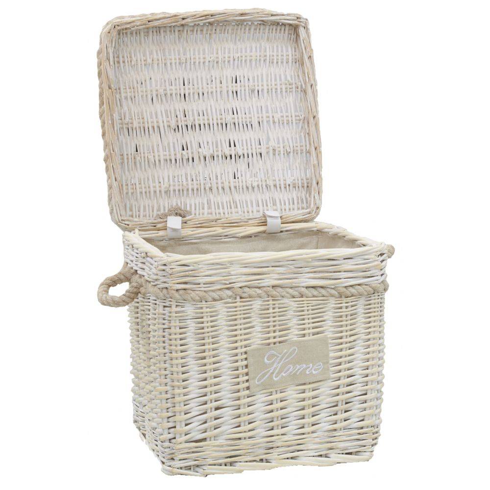 Aubry Gaspard - Malle carrée en osier blanchi (Lot de 2) - Image 4