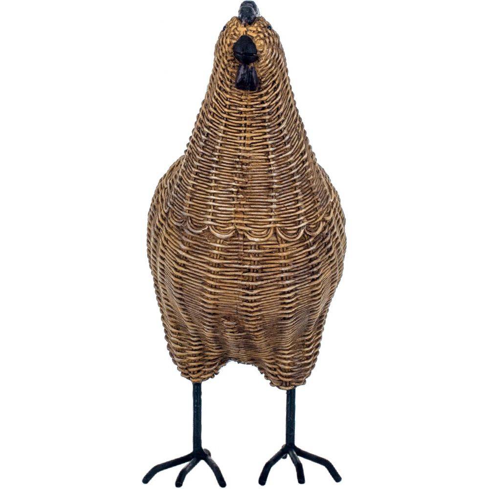 Origen - Poule décorative en résine et résine tressée - Image 2