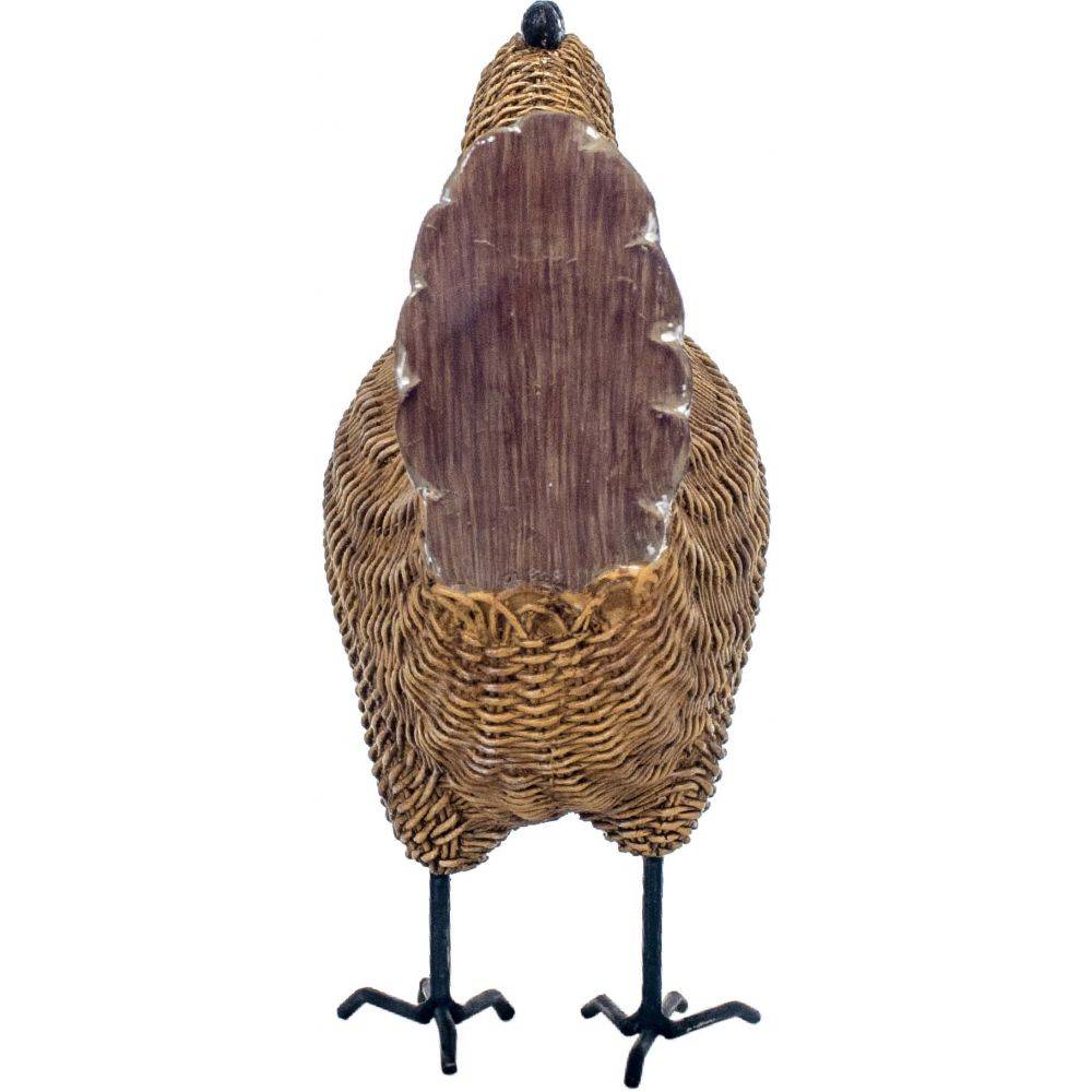 Origen - Poule décorative en résine et résine tressée - Image 4