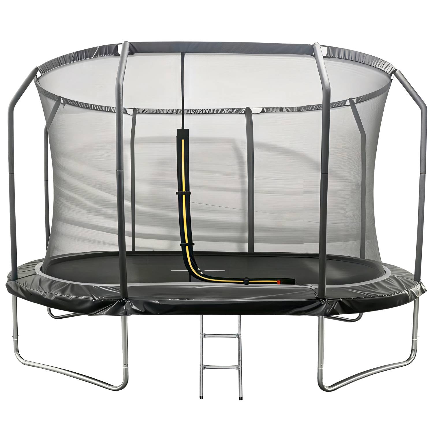 Trampoline ovale 366x244cm noir SYDNEY + filet et échelle - HAPPY GARDEN