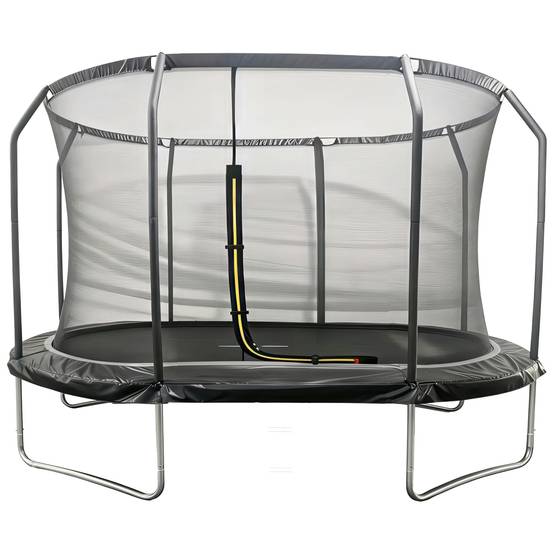Trampoline ovale 366x244cm noir SYDNEY + filet et échelle - HAPPY GARDEN - Image 2