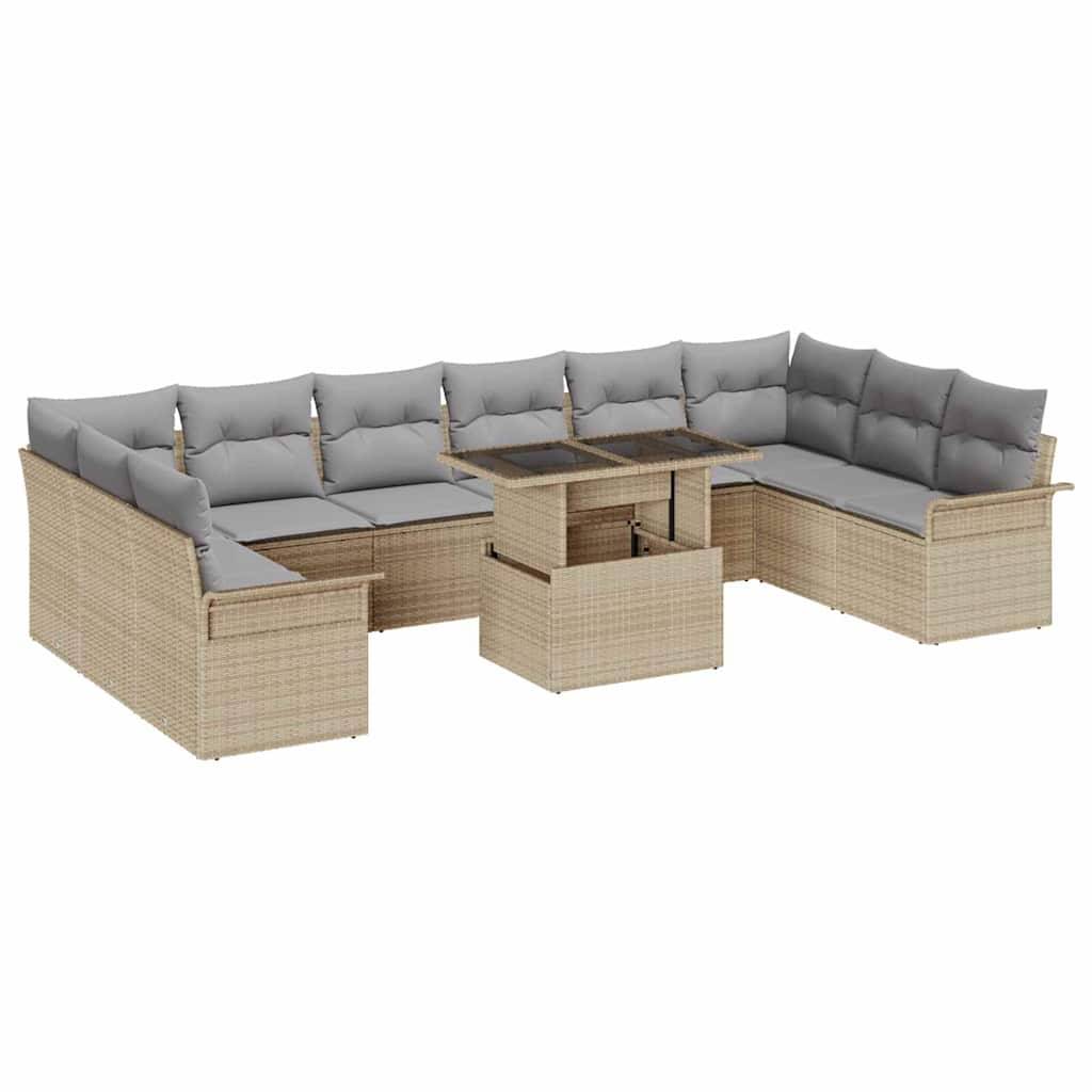 Vidaxl - Ensemble de canapé de jardin 11 pcs Beige Poly rotin vidaXL 3348356 - Image 2