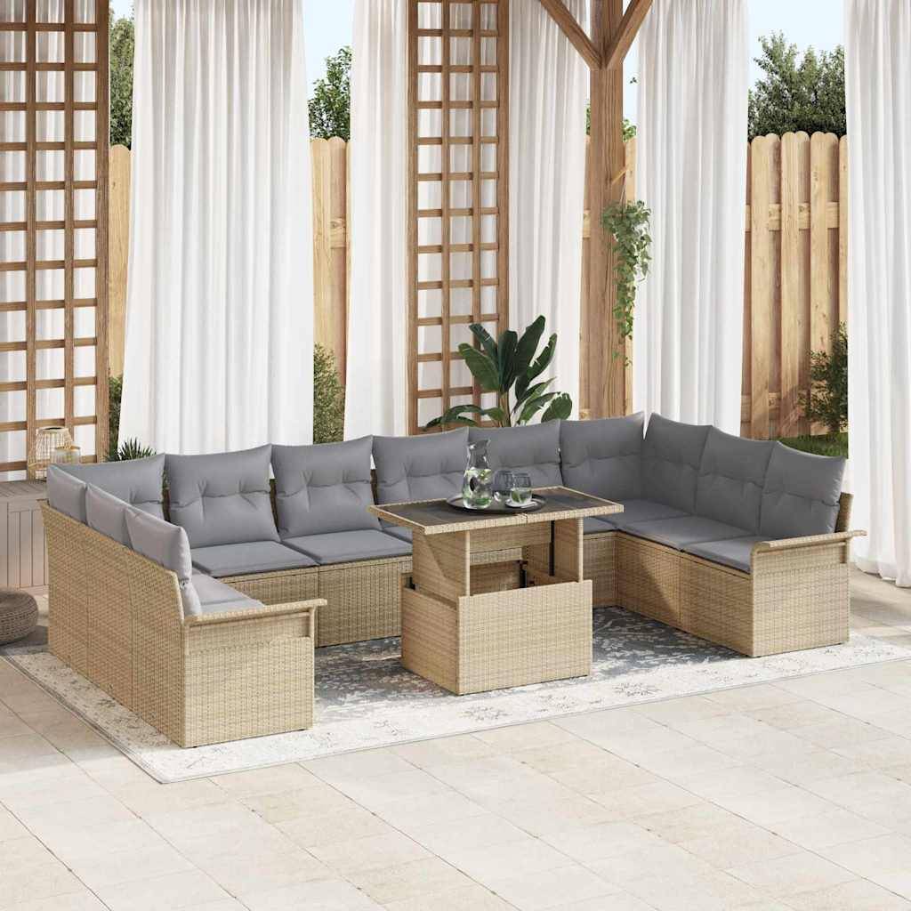 Vidaxl - Ensemble de canapé de jardin 11 pcs Beige Poly rotin vidaXL 3348356 - Image 1