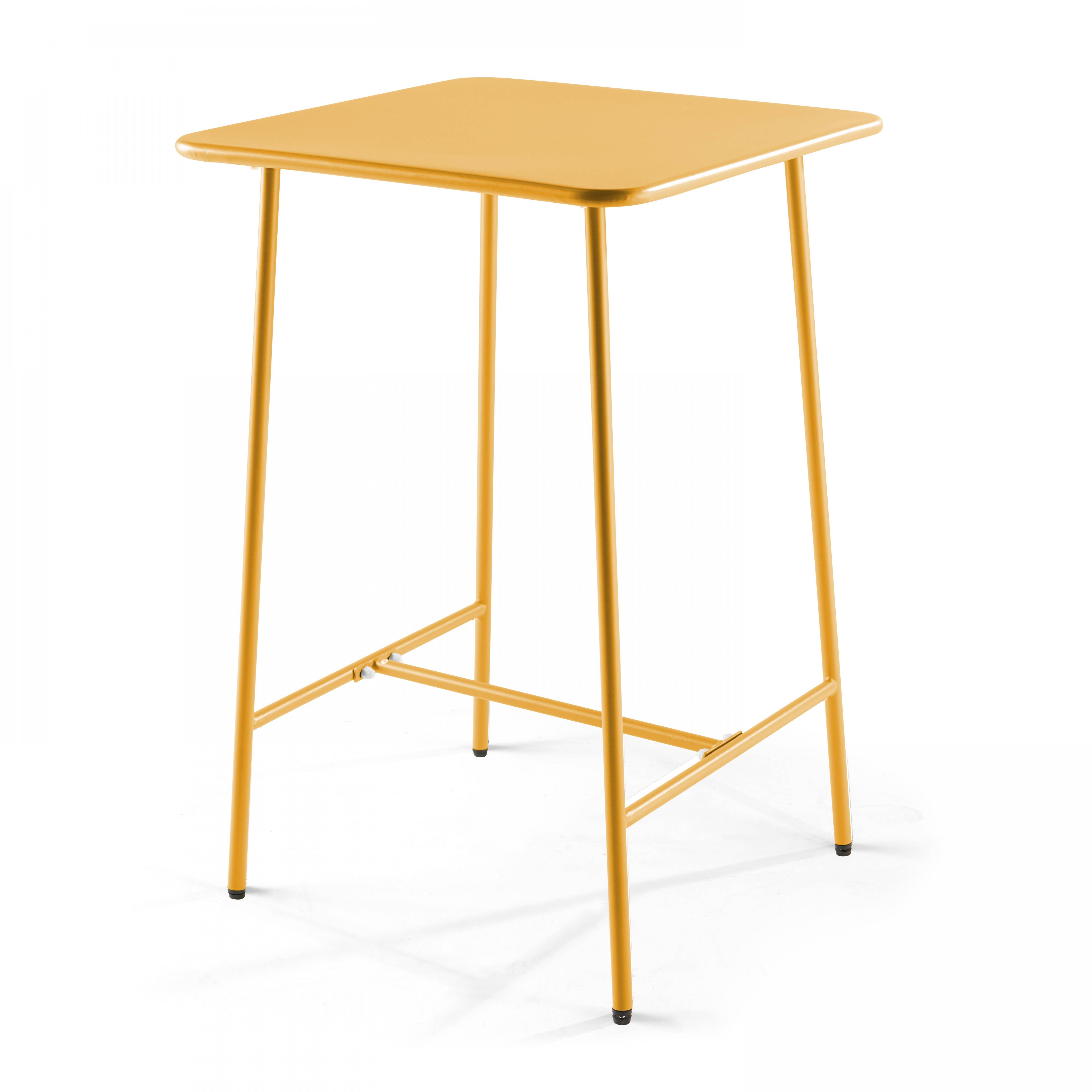Oviala - Ensemble table de bar et 4 chaises hautes en métal jaune Palavas - Oviala - Image 6