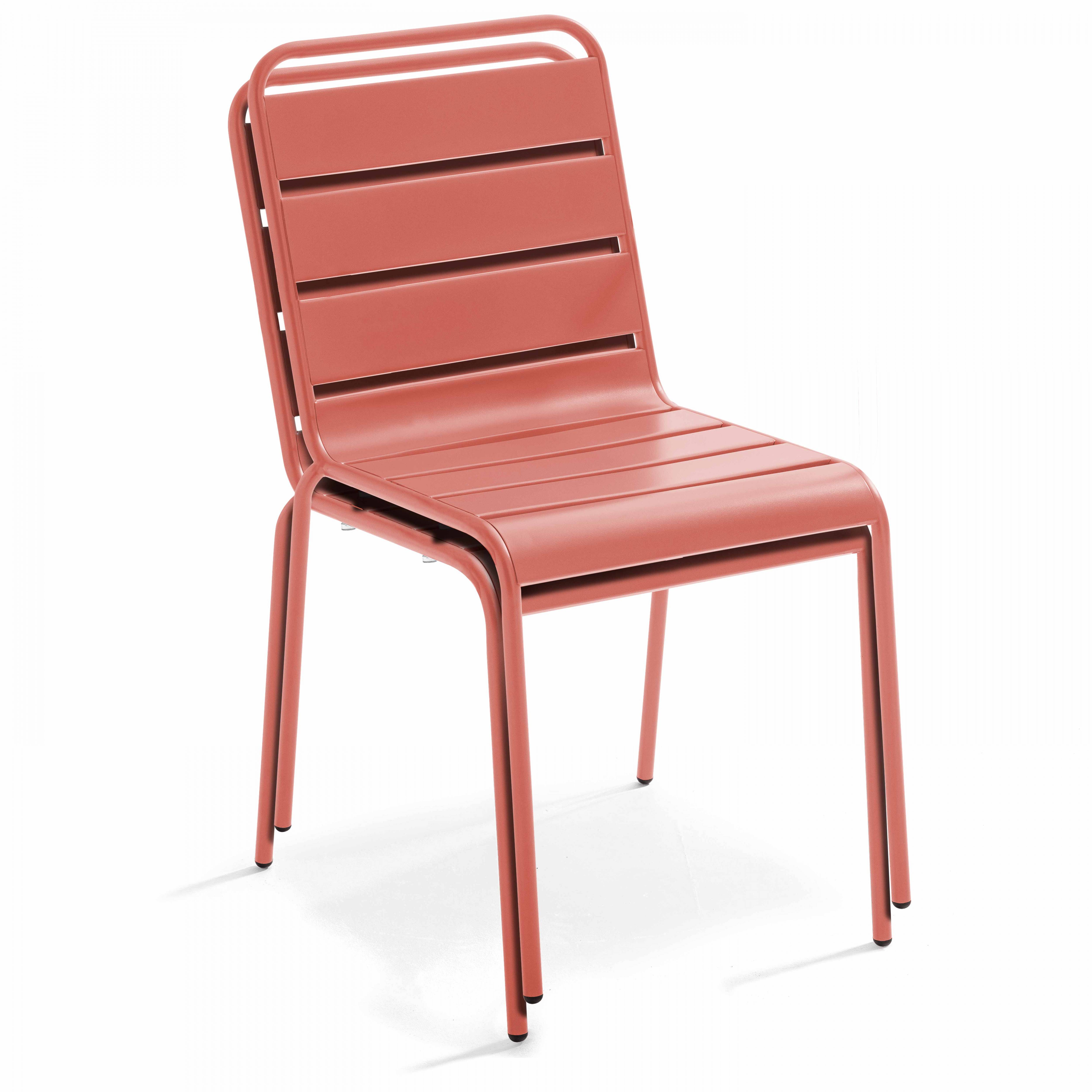 Oviala - Ensemble table de jardin et 4 fauteuils en métal argile Palavas - Oviala - Image 6