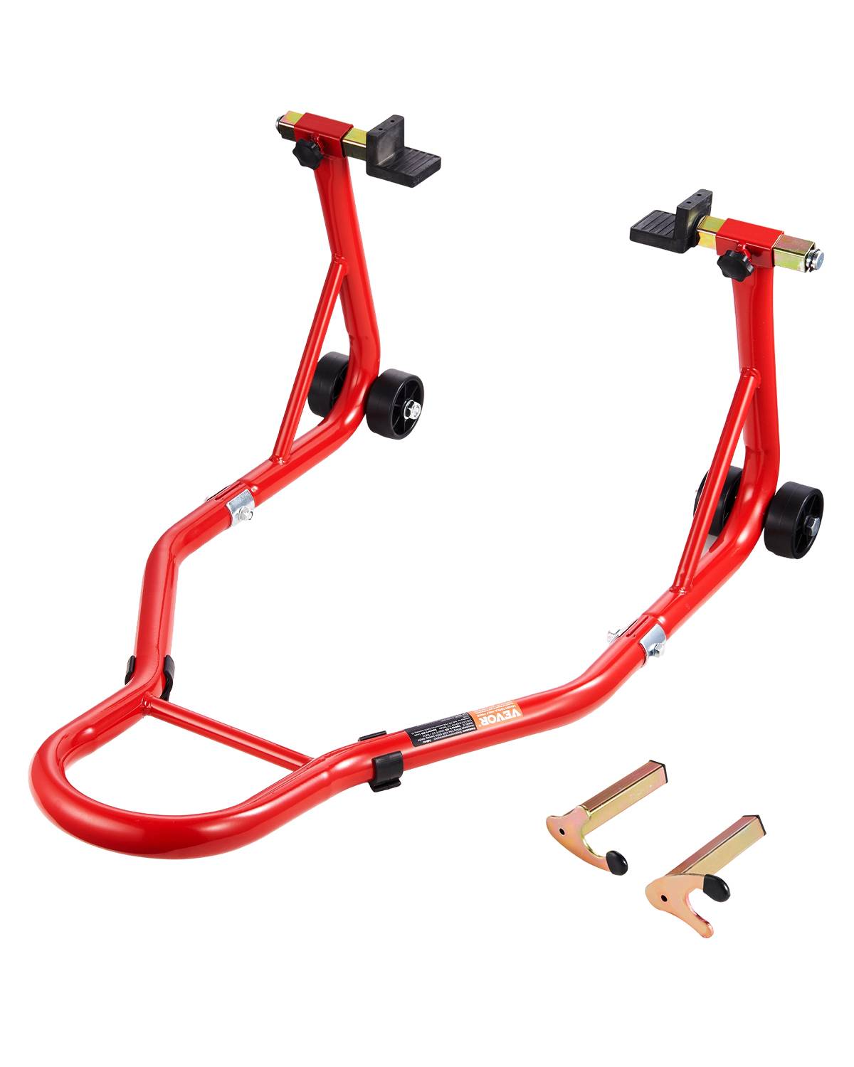 VEVOR Béquille Roue Arrière Lève-moto Capacité de 385,6 kg Bras Oscillant Rouge - Image 1