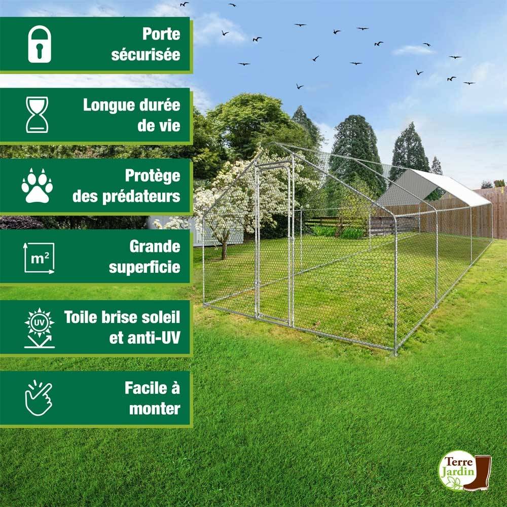 Enclos poulailler - 18 M² - Volière extérieure - Parc grillagé - TERRE JARDIN - Image 2