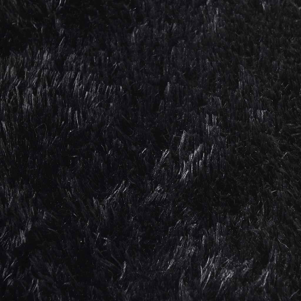 Tapis de Sol Carré 200cmen Polyester Poils Longs Lavable Noir 200x200 cm – ComfortXL Outdoor Living - Image 9